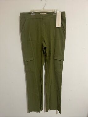 Etcetera Olive Textured Pull-On Pants